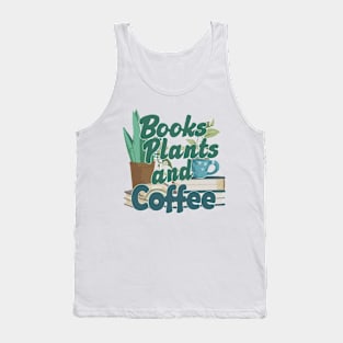 Books Plants And Coffee, Retro Tank Top